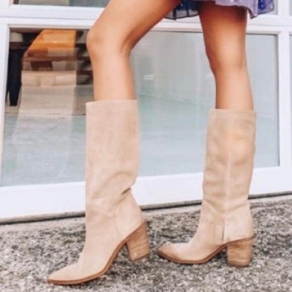 SAM EDELMAN | NWOT Leahla Slouchy Boot Tan Brown Mid-calf Heeled Pointed | 9.5 - Picture 1 of 8